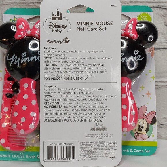 SAFETY 1ST MINNIE MOUSE BRUSH, COMB, NAIL CLIPPERS & FILES 6-PIECE BABY HYGIENE - Picture 6 of 16